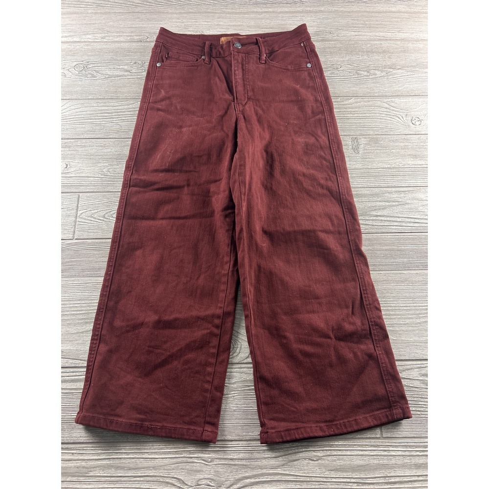 Judy Blue Garment Dyed Wide Leg Jeans Burgundy Wine High Rise JB88752 Size 5/27